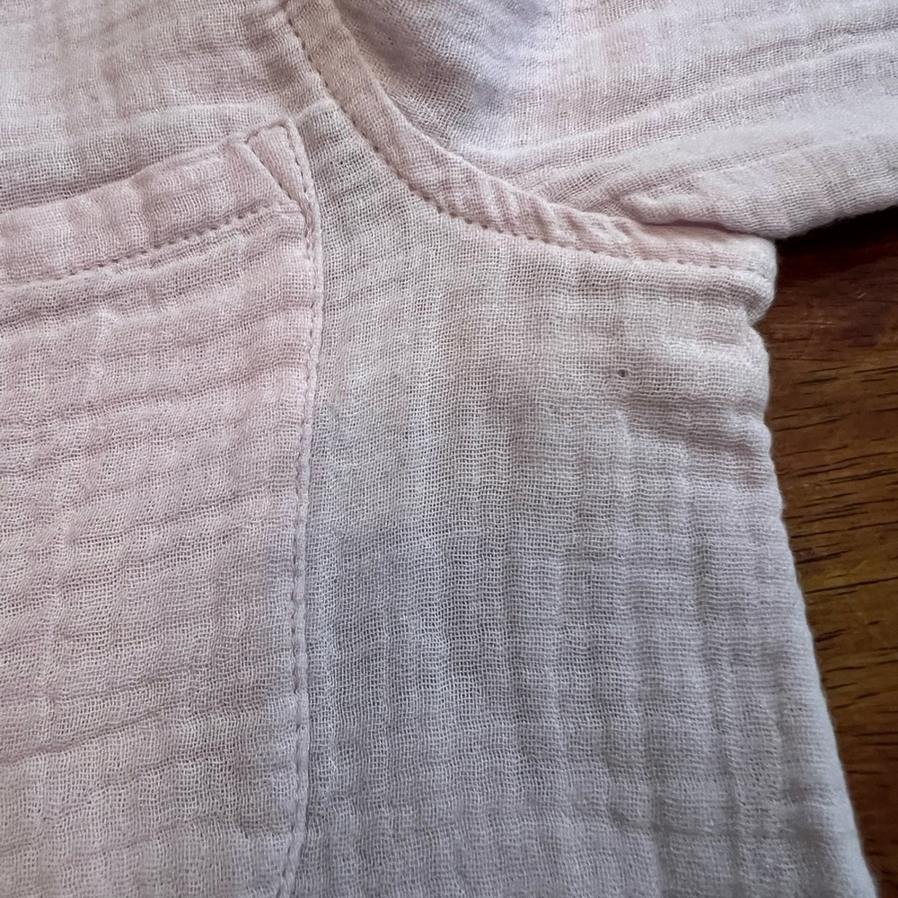 BeachLunchLounge 100% Cotton Alessia Long Sleeve Button Front Shirt Sz XS Lilac - Picture 6 of 9